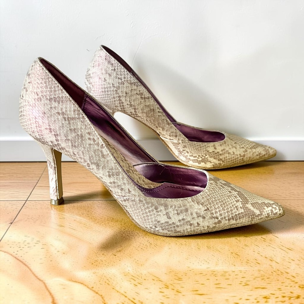 Vintage Y2K Rampage Stilleto Heels Women's 9 Faux Snakeskin Lilac Purple Girly
